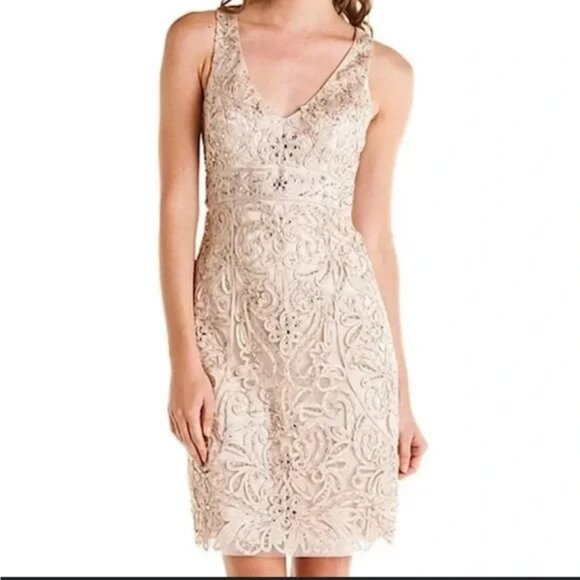 Sue Wong Dresses & Skirts - Sue Wong Antique Champagne Mini Cocktail Beaded Dace Dress.  Sz 6